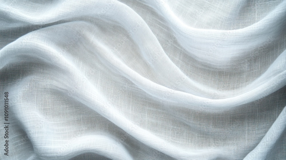 Poster A soft, flowing white fabric creating gentle waves and texture.