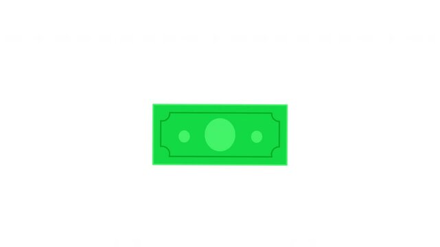 Animated of two green money cash stacks with simplified design, perfect for financial concepts, economy related projects, or illustrations on wealth and currency.