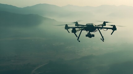 Fototapeta premium Drone Surveillance for Border Security