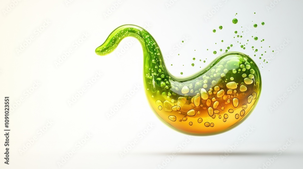 Aufkleber a stylized abstract representation of a fluid, resembling a creature or organic form.