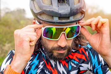 Cyclist enjoying a countryside ride