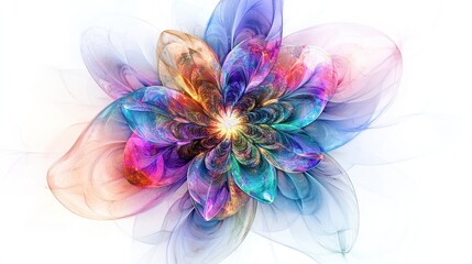 Obraz premium flower composed of interwoven light and energy, resembling a floral form but with an otherworldly twist.