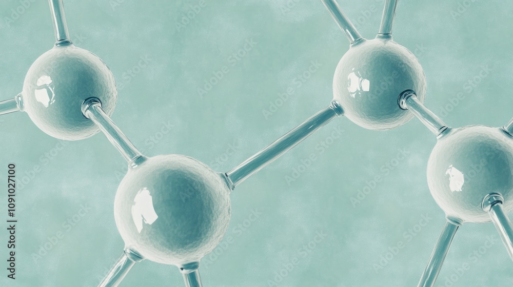 Poster Abstract representation of molecular structures in a scientific context.
