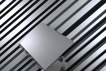 Obraz premium Sleek Silver Backdrop with Charcoal Diagonal Stripes for Modern Business Advertising and Promotion