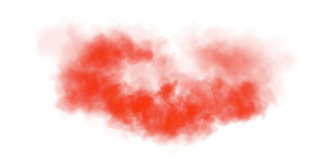 Bright Red Smoke Cloud Illustration. Fantastic red smoke. Magic smoke. Smog cloud on podium or stage. Fog vapor over ground or water surface, magic haze. PNG.