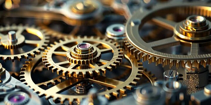 Intricate clockwork mechanism, 4K Video