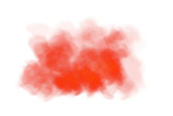 Bright Red Smoke Cloud Illustration. Fantastic red smoke. Magic smoke. Smog cloud on podium or stage. Fog vapor over ground or water surface, magic haze. PNG.