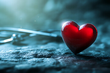 Fototapeta premium Red Heart: A Symbol of Love, Passion, and Deep Emotion