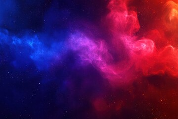 Naklejka premium Cosmic Abstract Artwork with Colorful Smoke and Glittering Effects in Deep Blues Purples and Reds