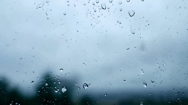 Peaceful Reflections: Raindrops and Gray Skies