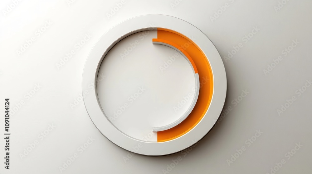 Poster A minimalist circular design featuring a white outer ring and an orange inner segment.