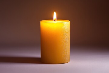 Illuminated candle with warm glow and tranquil ambiance