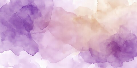 Obraz premium Soft and Dreamy Purple and Cream Watercolor Background with Gradients and Abstract Shapes for Modern Design Projects and Creative Uses