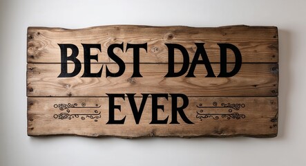 best dad ever lettering on medieval ancient sign wooden board on plain white background