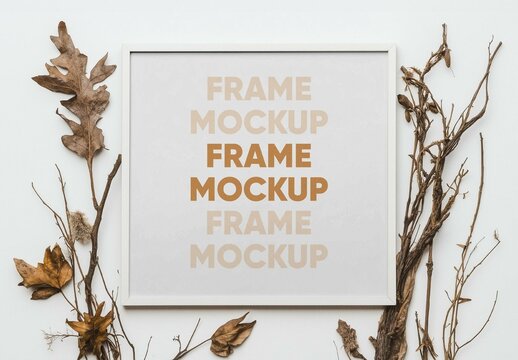 Autumn Minimalistic Frame Mockup With Generative AI