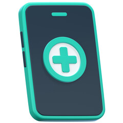 Obraz premium medical smartphone 3D Icon Illustration. Low Poly Style