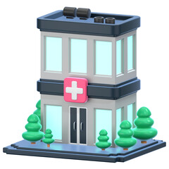 Obraz premium pharmacy store building 3D Icon Illustration. Low Poly Style