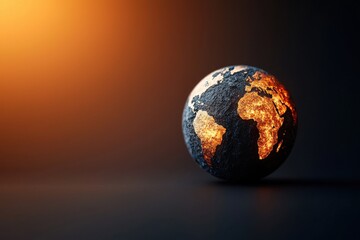 Fototapeta premium Planet earth sweating under a blazing sun a humorous take on global warming challenges