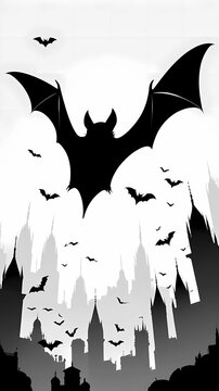 Bat silouet flying