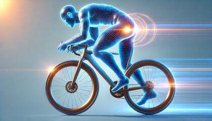 Fototapeta premium 人体・透過・3D骨格イラスト・スポーツ