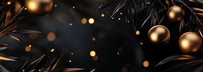 Obraz premium Lunar New Year background. Premium black and gold colors. New Year 2025