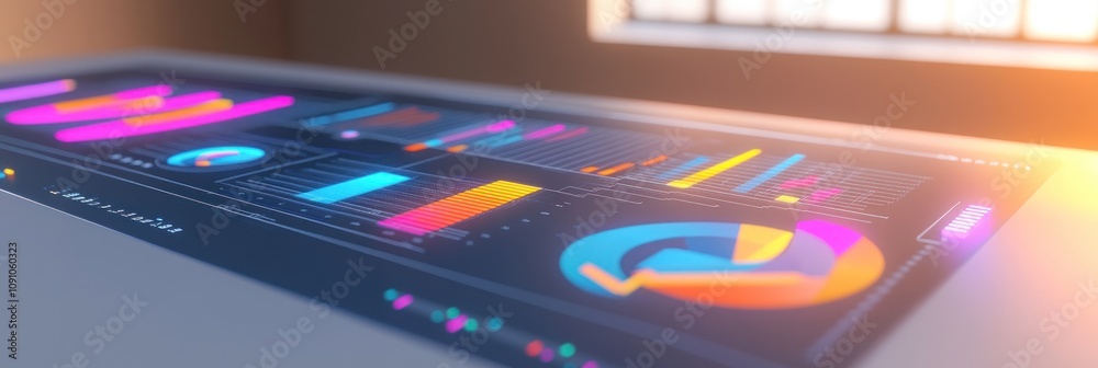Aufkleber A digital dashboard displaying colorful data visualizations and analytics.