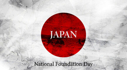 11 February Japan Nation Foundation Day grunge background. Abstract vector design