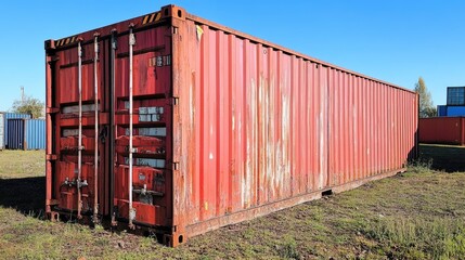 Shipping yard, cargo containers, container box shipping