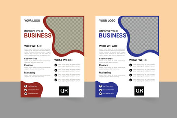 A bundle of seven template of different color a4 flyer template, corporate business flyer template design set, flyer in A4 with colorful business proposal, promotion, advertise.