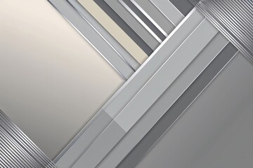 Obraz premium Elegant Light Grey and Ivory Geometric Background with 3D Diagonal Lines and Soft Silver Gradient