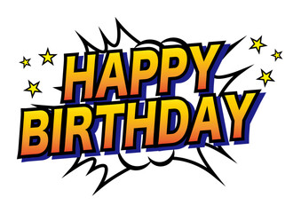 アメコミ風HAPPYBIRTHDAY