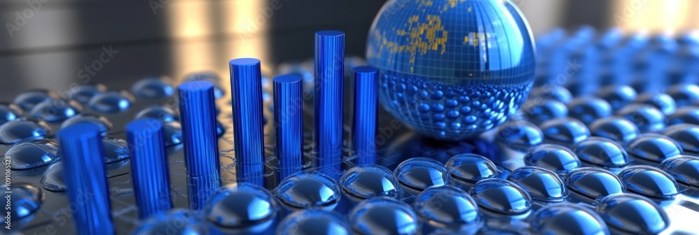 Aufkleber a close-up of blue structures and a sphere, possibly illustrating scientific concepts.