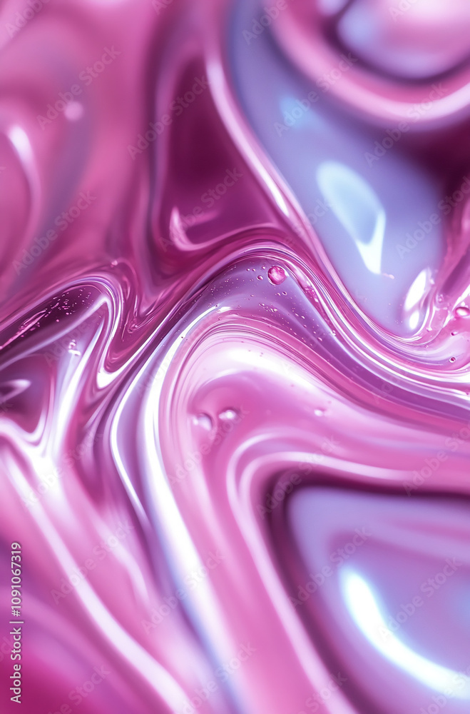 Poster pink and purple liquid swirls create an abstract design at noon today