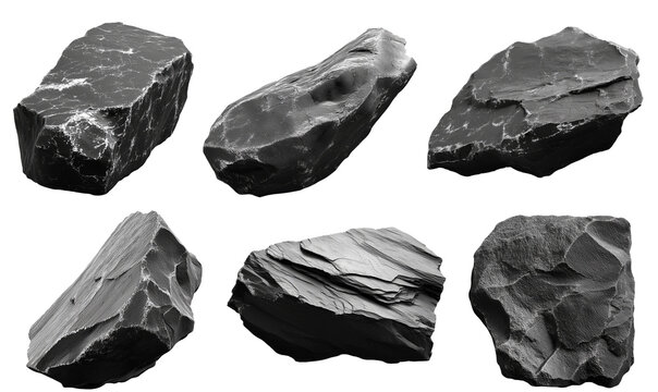 Coal, black ston on Isolated White Background