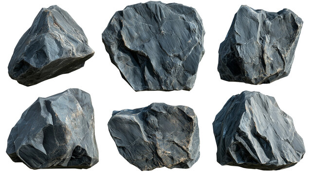 Coal, black ston on Isolated White Background