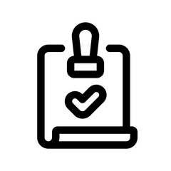 Obraz premium Stamp Line Icon. Single icon, line vector icon