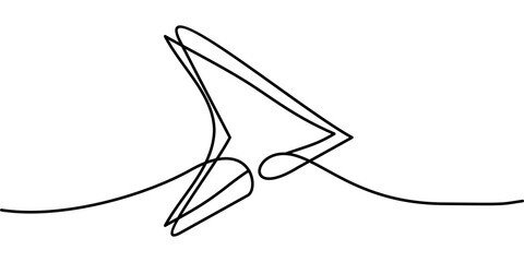 Obraz premium continuous line drawing of bullet arrowhead symbol. abstract line art illustration