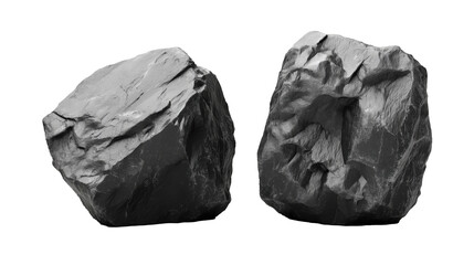 Coal on Isolated White Background