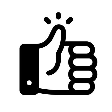 Tumbs Up Glyph Icon. Single icon, glyph vector icon
