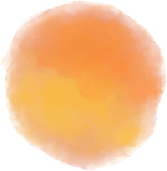 Yellow orange watercolor wet brush paint texture artistic background bubble illustration