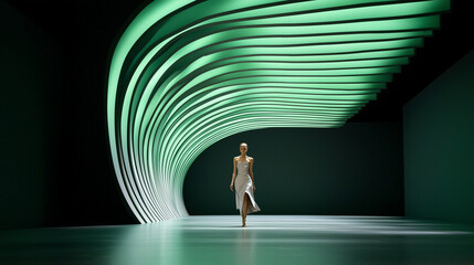 Fototapeta premium Fashion Show Highlight: Models Displaying Luxury Designs on the Runway