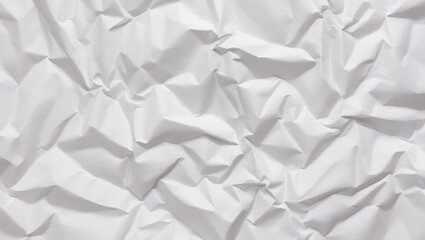Obraz premium White crumpled paper texture background, clean white wrinkled paper, top view.