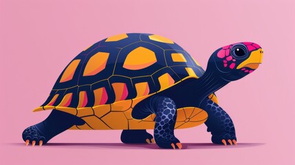 Obraz premium Turtle eat ice cream, sticker
