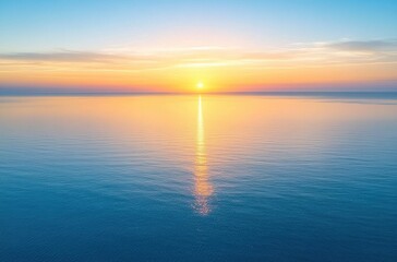 Obraz premium Tranquil Sunset Over Calm Ocean Waters