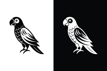 Fototapeta premium Parrot icon isolated on on White Background Vector Art Illustration on white background.