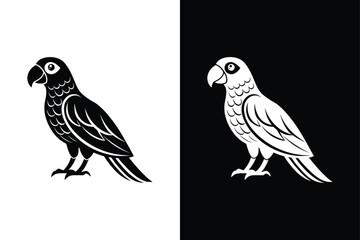 Fototapeta premium Parrot icon isolated on on White Background Vector Art Illustration on white background.