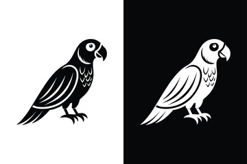 Fototapeta premium Parrot icon isolated on on White Background Vector Art Illustration on white background.