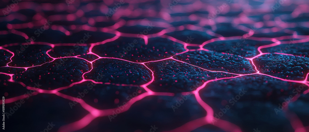Poster glowing neural patterns on textured surface create vibrant atmosphere
