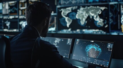 Fototapeta premium Cyber Threat Intelligence: Proactively collecting and analyzing data to detect emerging cyber threats, enabling organizations to defend against attacks before they occur. 