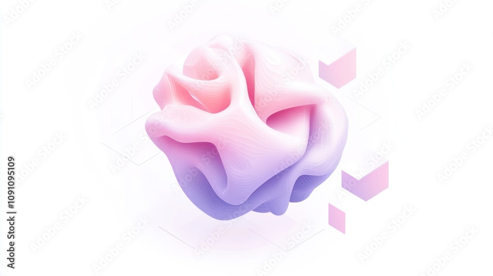 Poster Abstract 3D shape with soft gradients, representing creativity and innovation.